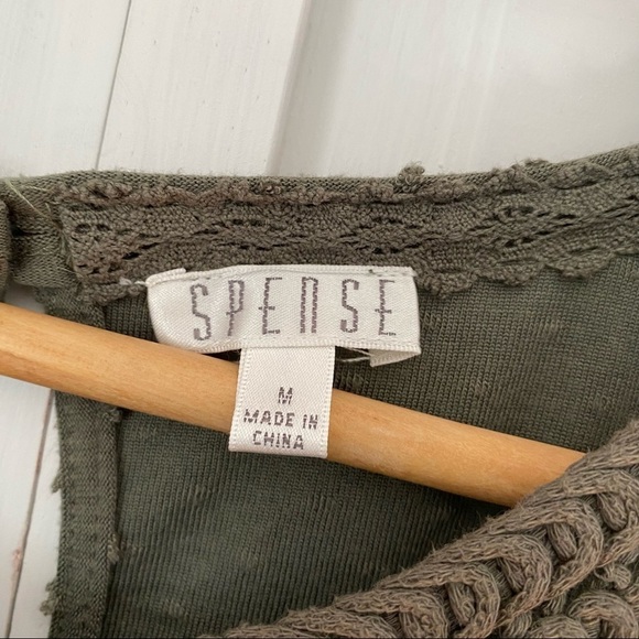 Spense Swiss Dot Tiered Midi Dress with Macrame Yoke Button Closure EUC Size: M - Picture 5 of 7